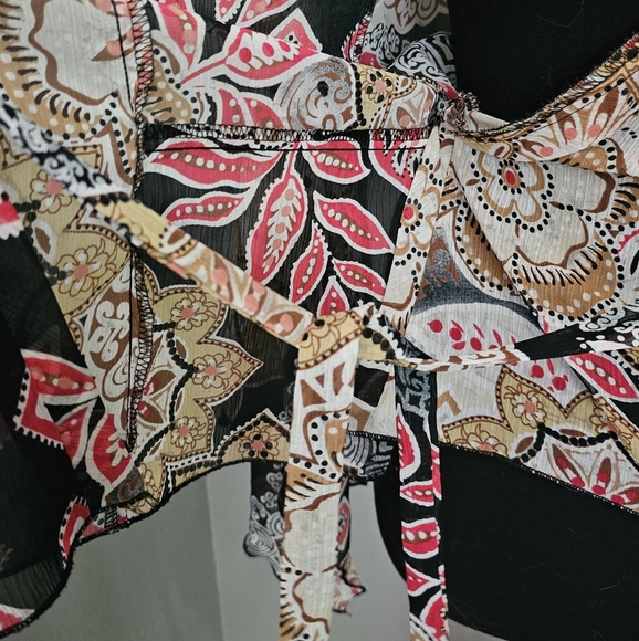 Rampage Y2K boho western sheer wrap blouse - Picture 7 of 8